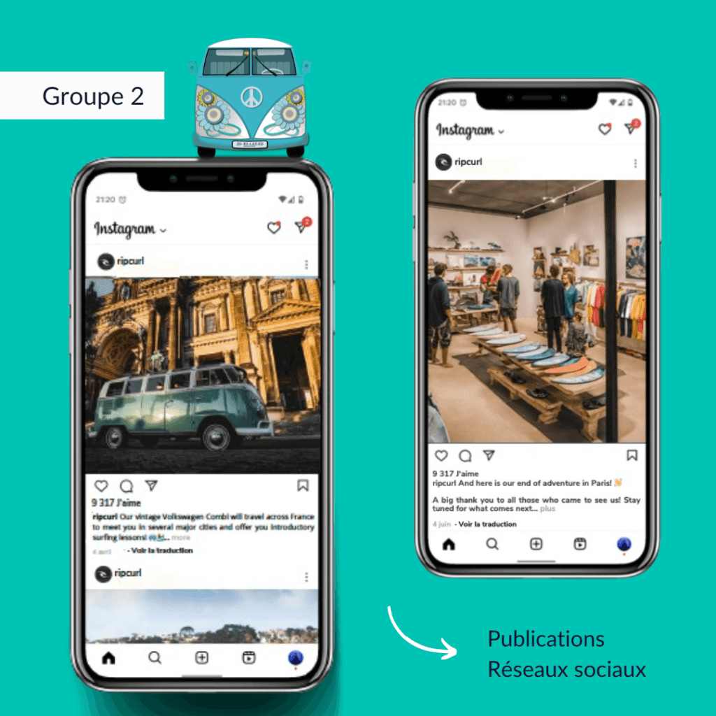 Exemple de feed instagram Rip curl