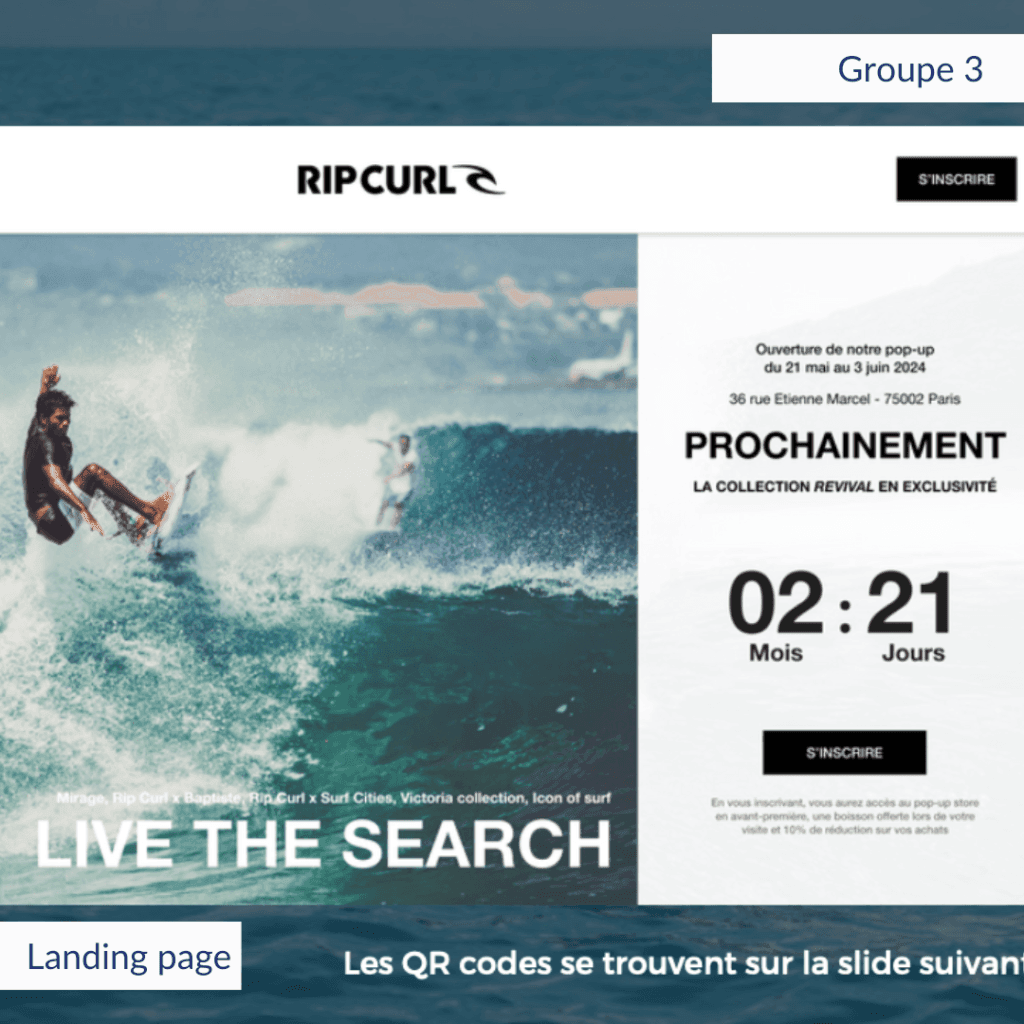 exemple landing page rip curl